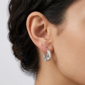 INFINITY ADORNMENTS Womens 17mm <b>Sterling</b> <b>Silver</b> 925 <b>Hoop</b> <b>Earrings</b> Bohemian <b>Silver</b> Plated Polished Loops Elegant Anniversary Gift - Product Image 2