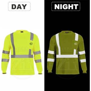 Sudadera de Seguridad de Alta Visibilidad ANSI Clase 1 FR, Transpirable, con Luz LED Intermitente, Impermeable, Reflectante, Uniforme de Trabajo para Hombre - Product Image 6