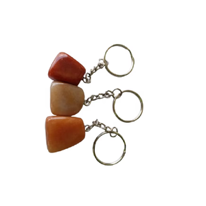 Llavero de cristal de alta calidad, aventurina roja pulida, llavero de piedra natural, regalos para mujeres, mayorista de llaveros - Product Image 1
