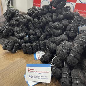 Big Deal Sale Black Bone Straight Weft Hair Double Drawn Bundles No Shedding No <b>Tangles</b> - Product Image 2