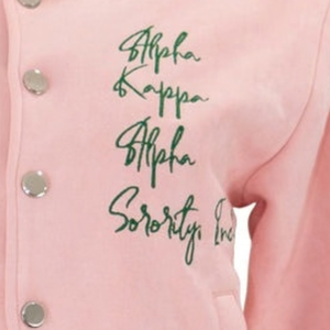 Oh So Pretty Girl <b>Pink</b> Bomber <b>Jacket</b> Women Embroidered Varsity Coat Long Sleeve Casual Streetwear Fashion Outerwear College - Product Image 5
