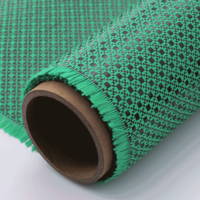 Rouleau de tissu en fibre de carbone jacquard vert noir 3K 240GSM pour panneaux composites décoratifs et garnitures intérieures automobiles