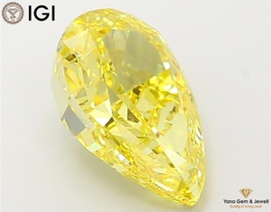 Diamant de laboratoire CVD de 5,00 carats, forme poire, avec certificat IGI, pour la fabrication de bijoux, clarté VS1, couleur jaune vif fantaisie - Product Image 3