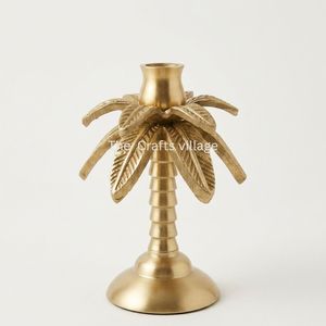 Luxury Brass Palm Tree <b>Candle</b> Holder Decorative Tabletop Tealight Stand Handmade Metal <b>Candle</b> Stand Home Decor Gift Centerpiece - Product Image 2