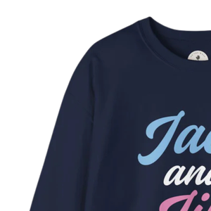 Sweat-shirt bleu marine à motif graphique moderne, en molleton doux, col rond, manches longues, vêtement décontracté pour l'hiver - Product Image 4