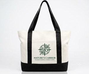 Bolsos de lona con estampado floral y letras decorativas, parte superior abierta, resistentes al agua, estilo minimalista inglés para ir de compras en todas las estaciones - Product Image 1