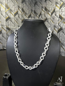 AARVA JEWELS Collier chaîne cubaine en argent sterling 925 plaqué or avec moissanite, chaîne infini, style hip-hop unisexe, troisième édition - Product Image 3