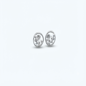 DIVYORO Women's Nature's Loop 925 <b>Silver</b> <b>Stud</b> Earrings - Product Image 1
