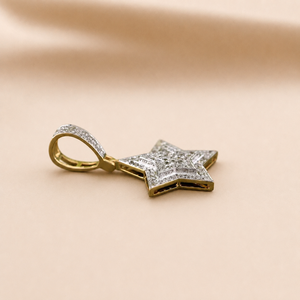 จี้รูปดาวชุบทองคำขาว 14K ประดับเพชรโมอิสซาไนต์ทรงกลมเจียระไนแบบบริลเลียนท์ สำหรับเครื่องประดับผู้ชาย - Product Image 2