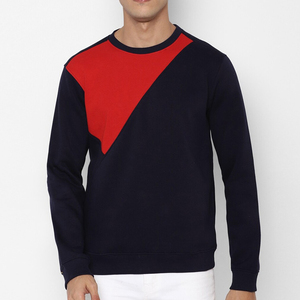เสื้อสเวตเชิ้ตแขนยาวทรงปกติสำหรับผู้ชาย สีกรมท่าแดง ลายบล็อกสี คอวี ถักนิตติ้ง สวมใส่สบายๆ ในฤดูใบไม้ร่วง - Product Image 3