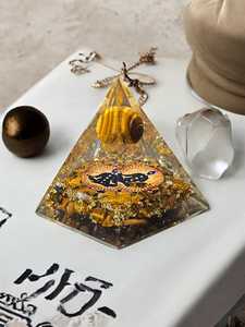 คริสตัลไทเกอร์อายธรรมชาติและเรซิ่น ทำมือ ปิรามิดออร์โกไนต์ ของตกแต่งบ้านเพื่อจิตวิญญาณ ขายส่ง - Product Image 1
