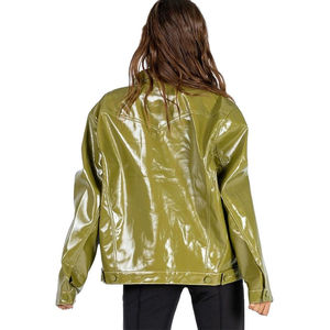 เสื้อแจ็คเก็ตหนังผู้หญิงแฟชั่นใหม่ ลายพิมพ์ ระบายอากาศได้ดี คุณภาพสูง ราคาถูก ทรงโอเวอร์ไซส์ สไตล์ลำลอง ไหล่ตก - Product Image 4