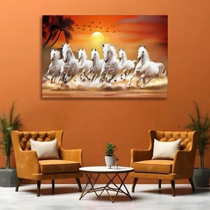 Animal Crystal Porcelain <strong>Painting</strong> Wall Art Frame for Living Room Hotel Decor Majestic Sunrise 7 Running <strong>Horse</strong> <strong>Painting</strong> - Product Image 2