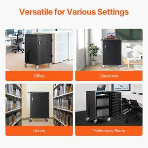 Estación de Carga Móvil para 32 Dispositivos, Pantalla de 15.6 Pulgadas, Carro de Carga para Oficina, Aula, Chromebook, Tablet, Laptop, Montado en el Suelo - Product Image 6