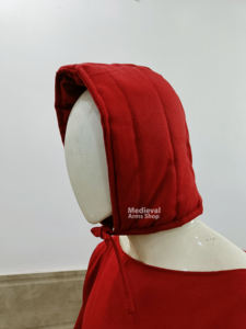 หมวกนักรบยุคกลางทำมือคุณภาพสูงบุผ้าฝ้าย สำหรับสวมใส่ใต้หมวกเกราะ ใช้สำหรับการจำลองประวัติศาสตร์ งานแสดงศิลปะ หรืองานฮาโลวีน - Product Image 4