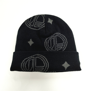 SPARKWELL INDUSTRY Bonnet unisexe noir en jacquard à rayures 100% acrylique, chapeau d'hiver taille adulte 56-58CM, style ski décontracté - Product Image 4