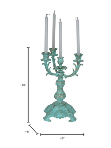 Vintage 4 Arm Metal Candelabra Antique Candle Holder Decorative <b>Table</b> Centerpiece for Home Wedding Decor - Product Image 3