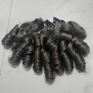 Vente en gros d'extensions de cheveux gris 100% de haute qualité tissage de cheveux humains vietnamiens rebondissants avec double extrémités dessinées - Product Image 6