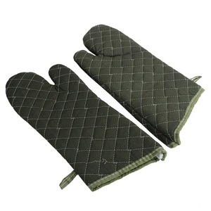 Custom Eco-Friendly Linen <b>Oven</b> Mitts Heat Resistant BBQ Kitchen <b>Gloves</b> Sublimation Style Logo Printed Cotton for Cooking Baking - Product Image 4