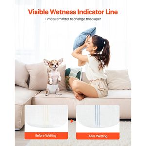 Pañales Desechables Súper Absorbentes para Perras, con Indicador de Humedad a Prueba de Fugas de 360 Grados, Pañal para Perros - Product Image 6