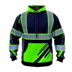 Sweat à capuche de sécurité 2026 haute visibilité, réfléchissant, imperméable, à LED clignotantes, séchage rapide et respirant, avec logo et couleur personnalisables - Product Image 1