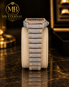 Reloj de Cuarzo Cuadrado con Incrustaciones de Diamantes MB ETERNAL JEWELS, Cristal de Zafiro de 30 mm, Números Romanos, Analógico, Reloj de Lujo para Mujer - Product Image 2