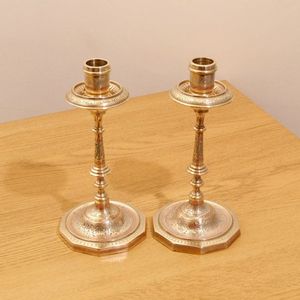 Vintage Brass Candle <b>Stand</b> Handcrafted Antique Look Elegant Decorative Holder for Dining Table & Home Hotel Restaurant Interiors - Product Image 1