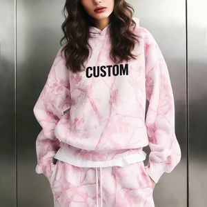 Conjuntos de Dos Piezas con Sudadera con Capucha de Manga Larga y Diseño Frontal con Logotipo Personalizado, Pantalones de Pierna Ancha de Cintura Alta y Silueta Suave - Product Image 5