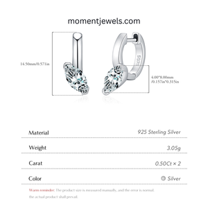 Best Selling 1.0ct Horse Eye Moissanite <b>Hoop</b> <b>Earrings</b> S925 <b>Sterling</b> <b>Silver</b> Marquise Cut VVS Moissanite Elegant Bridal Jewelry - Product Image 3