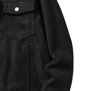 Chaqueta Varsity de Hombre Estilo Vaquero Urbano Otoñal, Estilo Inglés, Ecológica, de Microfibra Fina, con Botones y Logotipo Frontal - Product Image 4