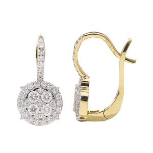 Recién llegado, pendientes de aro de oro amarillo 14 quilates con sólido de diamantes naturales, regalo de joyería para mujer de venta Popular - Product Image 1