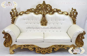 Maharaja Asian Wedding Stage Love Seat Decoración de boda india Sofá de estilo francés Tema moderno Wedding Stage Loveseat - Product Image 2