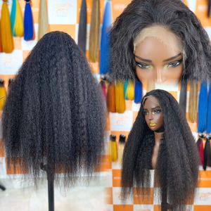 Perruques de cheveux humains crépus et droits vietnamiens bruts sans colle Double Drawn Swiss Lace Frontal 13x4/13x6 Full Lace Cap Size Small - Product Image 2