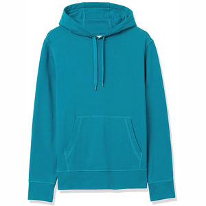 Sweat-shirt à capuche bleu sarcelle pour homme, haut de gamme, à manches longues, décontracté, en polaire, avec poche kangourou, style athlétique et streetwear - Product Image 2