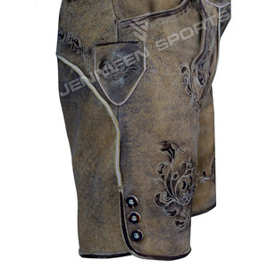 Lederhosen en cuir suédé de vache véritable avec bretelles pour homme, style bavarois, pour l'Oktoberfest, personnalisé, décontracté, vintage, OEM - Product Image 4
