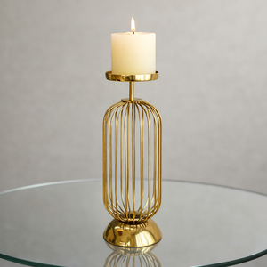 Support de bougie décoratif et porte-bougie chauffe-plat en fer plaqué or, fait main, étanche et écologique, pour la décoration de Noël à la maison - Product Image 3