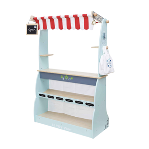 Juguete de Madera Natural Montessori para Niños, Juego de Imitación de Puesto de Mercado, Tienda de Comestibles Ecológica y Sostenible, Juego de Roles, Venta al por Mayor en Vietnam - Product Image 1