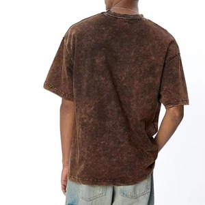 <b>Tie</b> <b>Dye</b> Short Sleeve O Neck T Shirt Men Regular Fit Knitted Casual Solid Pattern Streetwear Top Acid Wash Vintage Graphic Shirts - Product Image 3