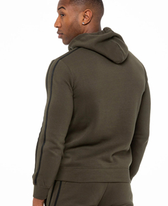 Sweat-shirt à capuche pour homme de style vintage, couleur unie, coupe classique, en coton tricoté, pull décontracté avec poche avant, à porter en automne - Product Image 2