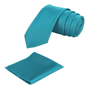 Cravate en soie jacquard cyan unie pour homme |   Coffret Cadeau Premium Luxe pour Cravate Formelle, Mariage ou Soirée d'Affaires |   Inde 2026 Elite Wear Pro - Product Image 1