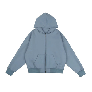 เสื้อฮู้ดซิปคู่ผ้าฟลีซหนานุ่ม 100% ผ้าฝ้าย สำหรับฤดูหนาว แบบขายส่งตามสั่ง - Product Image 4