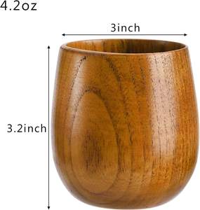 Wooden Mug Natural Wood Coffee <b>Tea</b> <b>Cup</b> Handmade Eco Friendly Drinkware Wholesale Bulk Supplier - Product Image 2