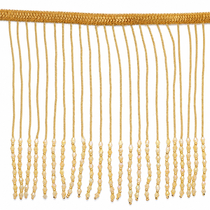 Gold Polyester Beaded Fringe <b>Lace</b> Trim Decorative Hanging Crystal Bead Tassel Border for Curtains Garments Home Decor - Product Image 1