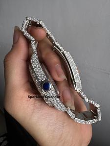 Montre automatique personnalisée en gros pour hommes, sertie de diamants Moissanite, verre saphir testé au diamant, avec affichage analogique - Product Image 3