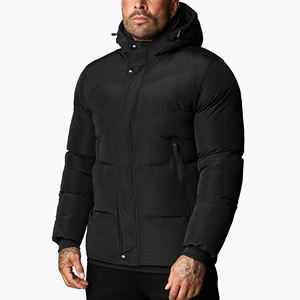 Wholesale 2025 High Street Style Men's Puffer <b>Jacket</b> Customized Logo and Pocket OEM Printed Bubble Winter <b>Jacket</b> Cheap Price - Product Image 4