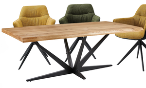 Table à manger en bois d'acacia à bord naturel de style industriel avec pieds en métal pour la maison, la cuisine, le café, les banquets de mariage, les fêtes, les restaurants - Product Image 5