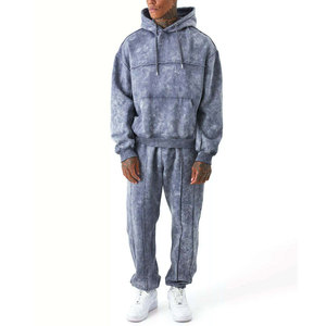 Nuevos Conjuntos Deportivos de Invierno con Capucha y Lavado Ácido para Hombres Adultos, Precio al por Mayor Personalizado, Ropa Casual, Conjuntos Deportivos con Sudadera - Product Image 3