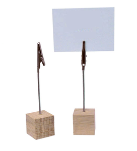 Wood Place Numbers Card Holder <b>Sticky</b> <b>Note</b> Clip Place Card Holder Metal Clip Minimalist 6 In Height Numbers Card Holder - Product Image 1