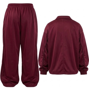 Ensemble de survêtement personnalisé imprimé par sublimation en polyester/coton respirant, coupe ample, avec capuche, coupe-vent rose pour homme et femme, idéal pour le tennis en hiver - Product Image 6