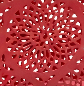 Porte-serviettes en métal rouge avec motif floral découpé, boîte à mouchoirs autoportante pour la décoration de table et l'utilisation en cuisine - Product Image 2